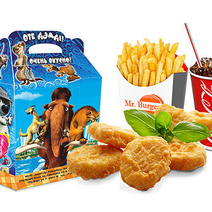 Куриные наггетсы + фри + напиток на выбор + маленькая игрушка