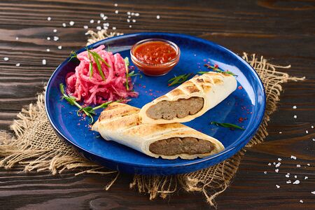 Люля-кебаб из баранины в тортилье