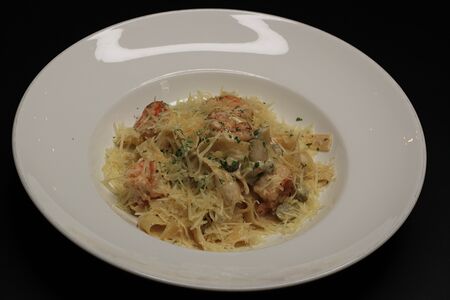 Феттуччине с креветками