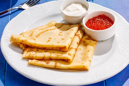 Блины с красной икрой