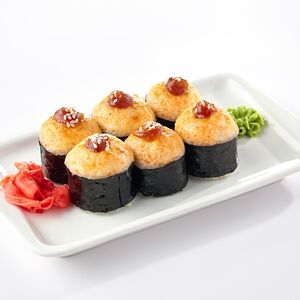 Запечённые роллы с лососем