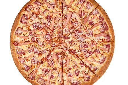 Пицца с окороком и сервелатом