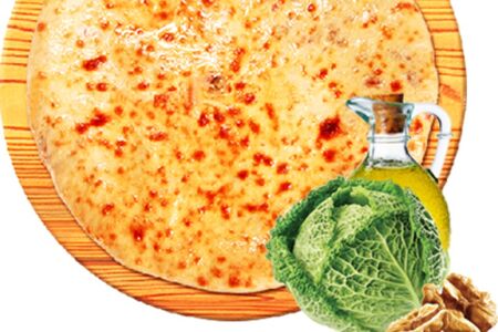 Постный пирог с капустой и грецким орехом
