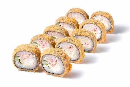 Жареный ролл с крабом