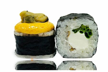 Запеченный острый с мидиями