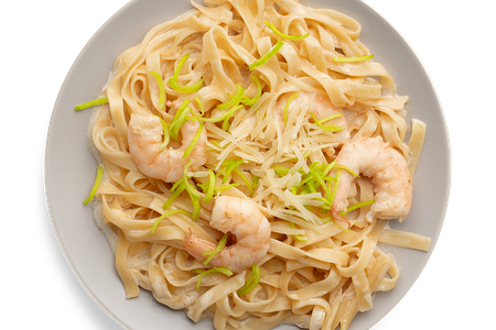 Паста с креветками в сливочном соусе