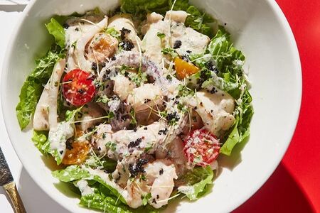 Салат теплый Сливочный с морепродуктами