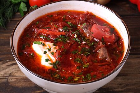 Домашний борщ с говядиной