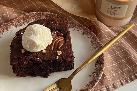 Брауни с джемом из фейхоа с киви