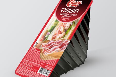 Сэндвич с беконом и соусом цезарь