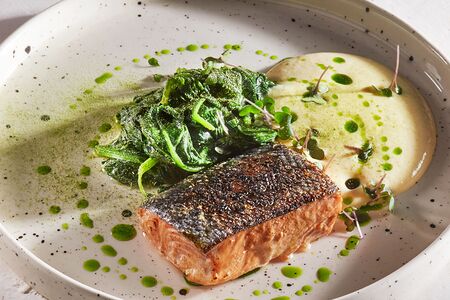 Филе лосося с муссом голандез