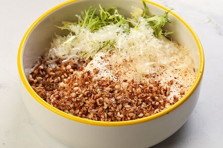 Гречневая каша с пармезановым муссом