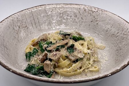 Феттуччине с белыми грибами и трюфелем