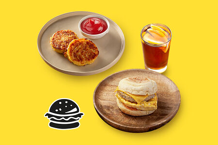 Комбо завтрак с сытным бургером