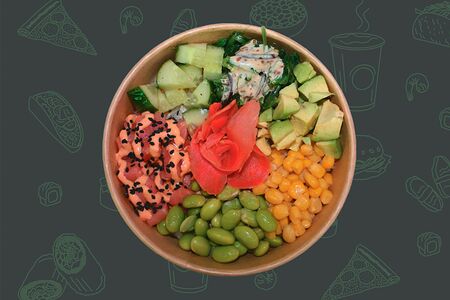 Поке боул с лососем 