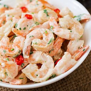 Креветки тигровые в сливочном соусе