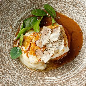 Треска Аль пепо неро с трюфелем