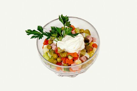 Оливье с колбасой