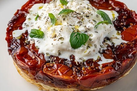 Томатный пирог с баклажанами и страчателлой