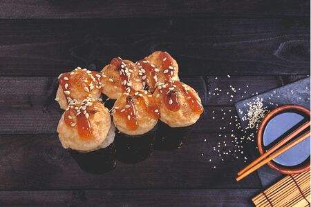 Запеченные маки с креветкой