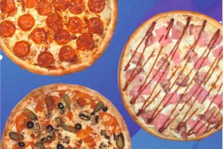 3 пиццы 24 см