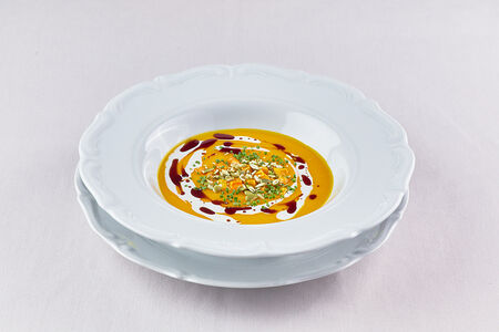 Крем-суп из тыквы с креветками