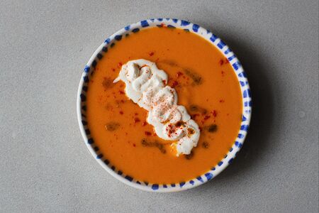 Тыквенный суп с кремом из феты