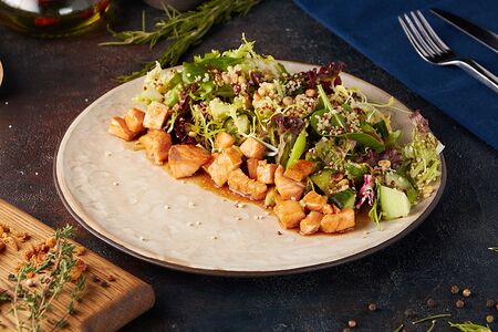 С киноа и лососем терияки