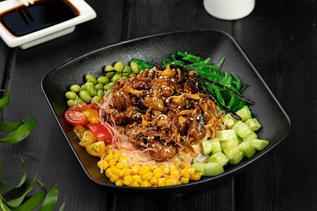 Поке с куриным попкорном