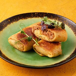 Блины, фаршированные растительным мясом и киноа (веган, без глютена)