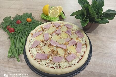 Пицца с ветчиной и ананасами замороженная