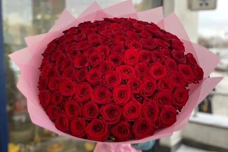 Букет цветов 101 роза Ред Наоми