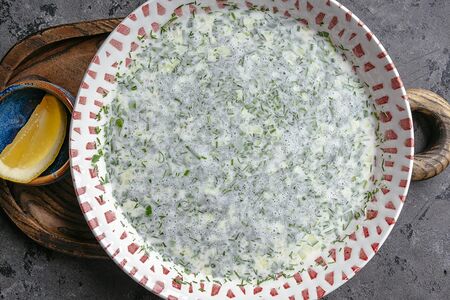 Окрошка с курицей и мацони