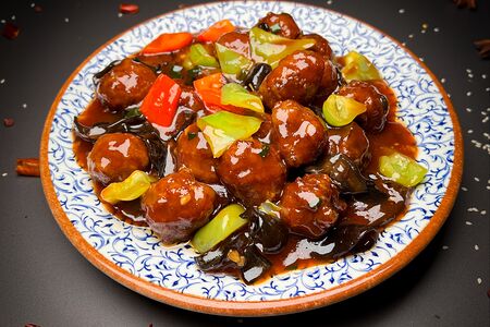Мясные шарики в устричном соусе