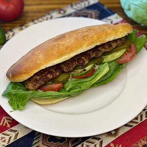 Люля из баранины в лепешке