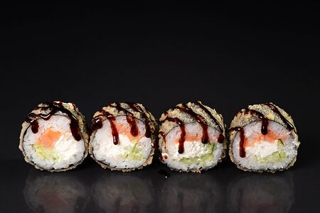 Жареный копченый лосось