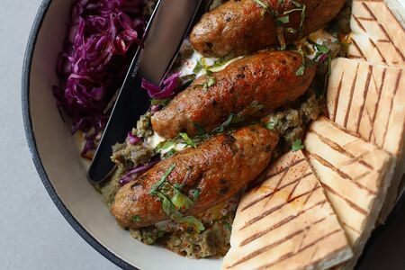 Куриный кебаб с бабагануш