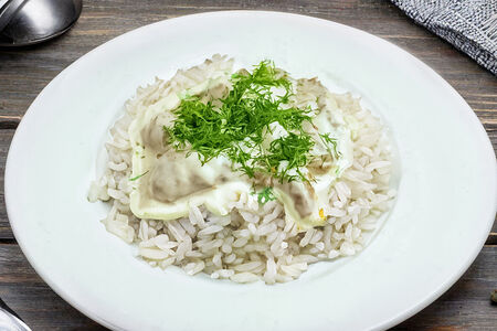 Рис с куриной печенью 