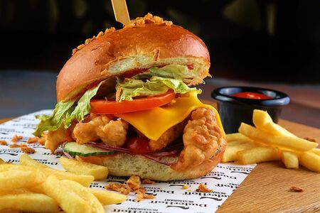 Бургер с куриным филе