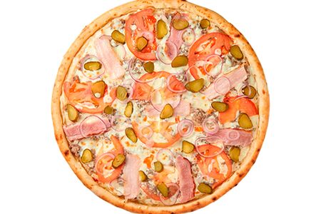 Пицца чизбургер с беконом