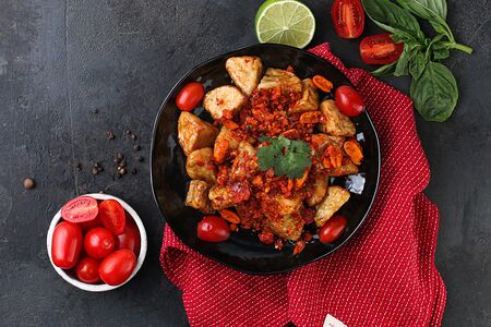 Баклажаны в кисло-сладком соусе