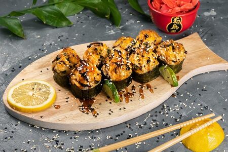 Запеченный с мидиями