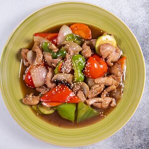 Курица терияки с овощами