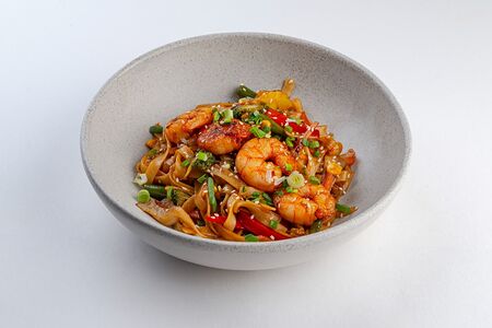 Лапша с креветками