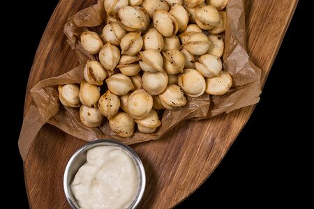 Жареные мини-пельмени