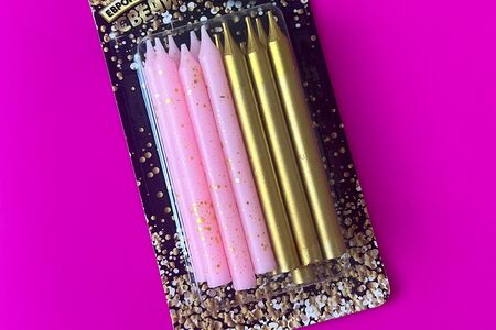 Набор свечей Розовый и золотой