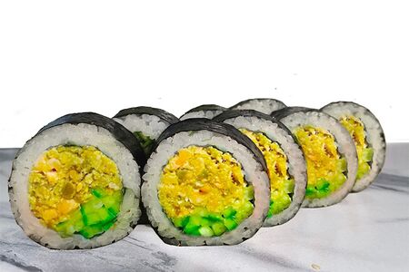 Ролл с жареным лососем (острый)