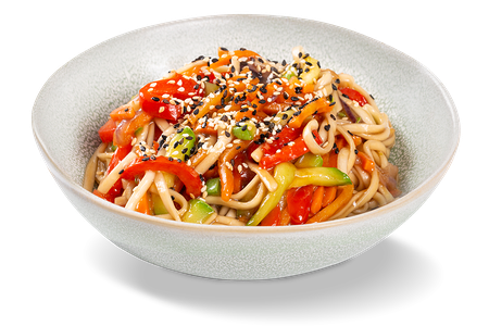 Лапша гречневая с овощами