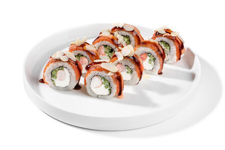 Опалённый лосось с креветкой