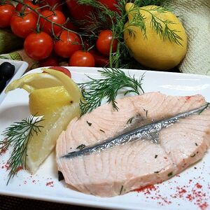 Лосось на пару